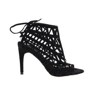 Zara basic suede laser cut out heels sz EU 39/8.5